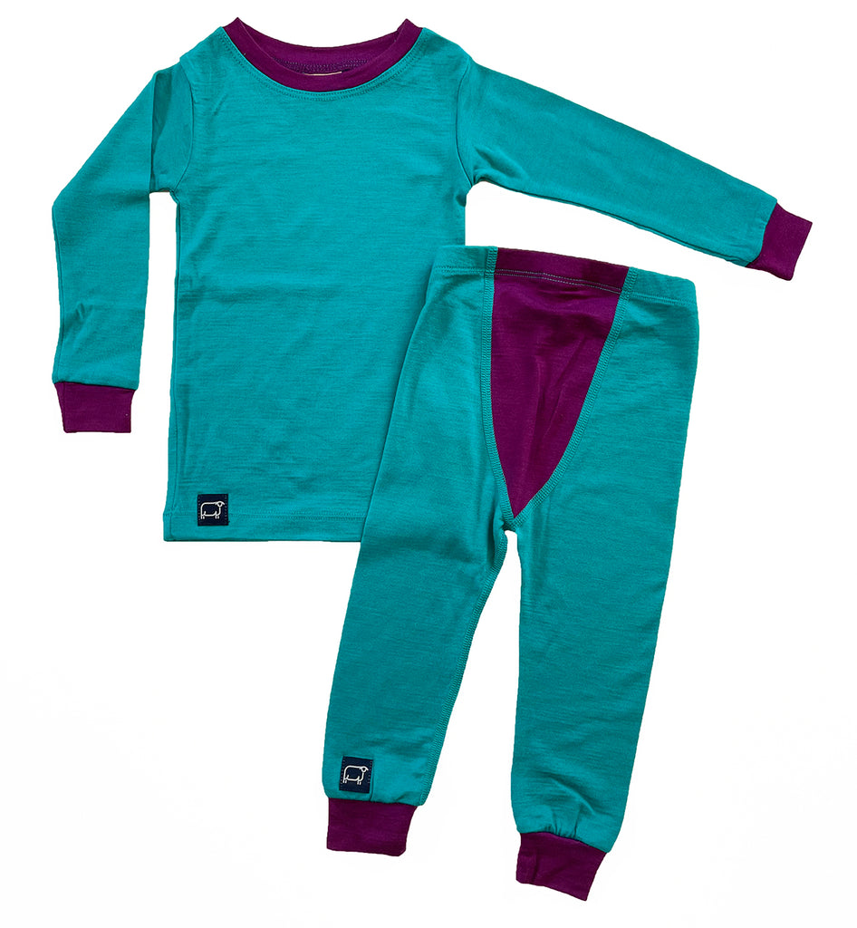 Kids' Merino Thermal Legging in Coast Green